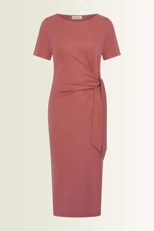 Jersey jurk met tailleaccent