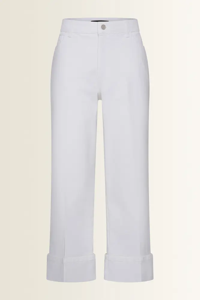 Cropped jeans met brede omslag