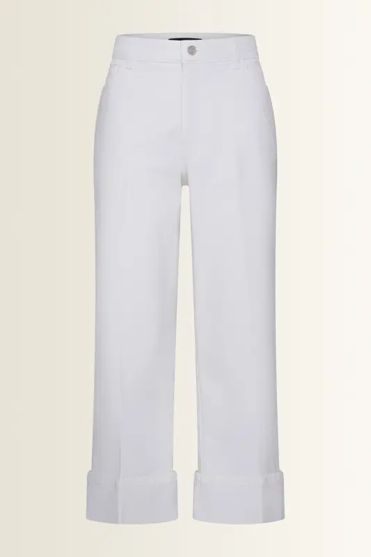 Cropped jeans met brede omslag