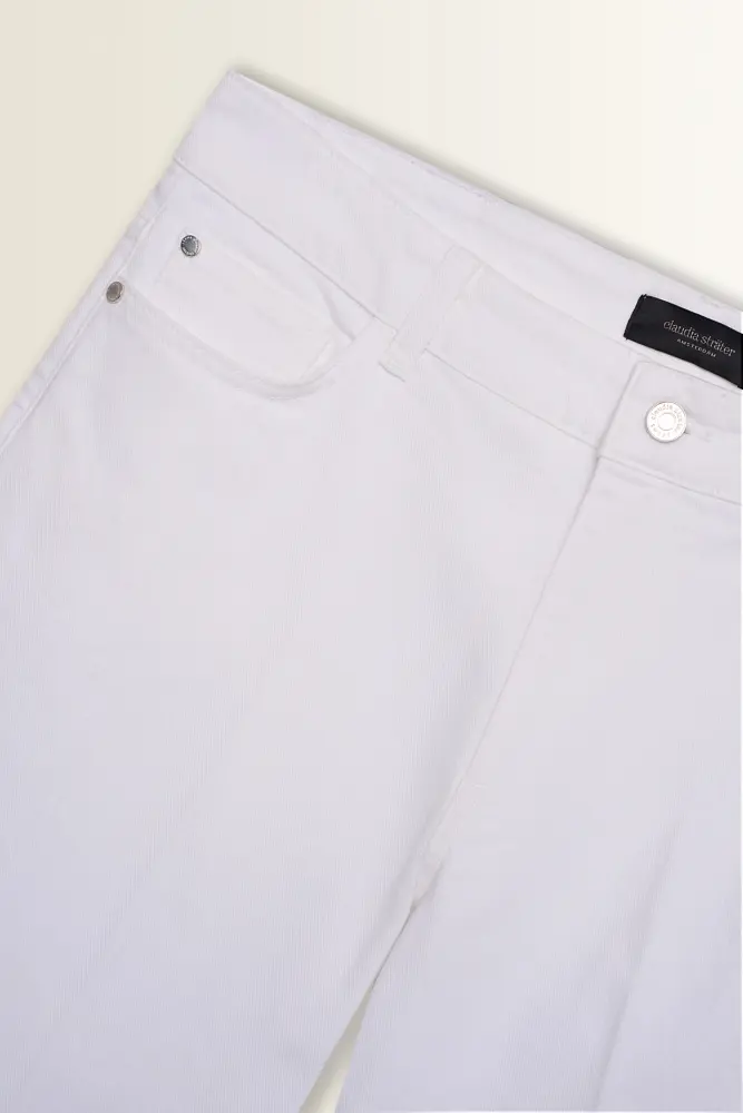 Cropped jeans met brede omslag