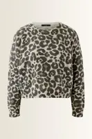 Korte wolmix trui met leopard dessin OUI
