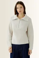 Ribgebreide pullover met troyerkraag OUI
