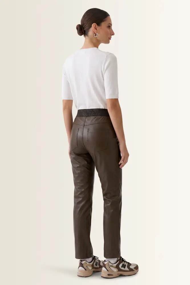 Cropped broek met elastische logoband OUI