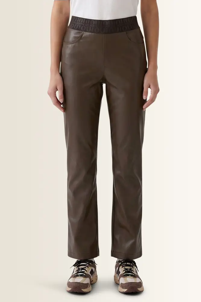 Cropped broek met elastische logoband OUI
