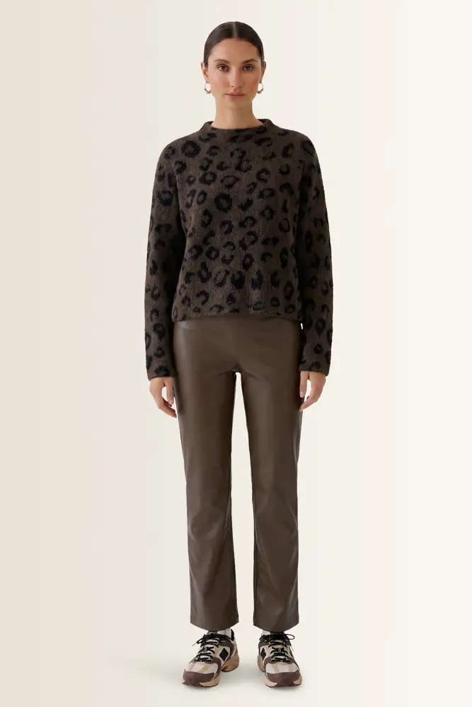 Cropped broek met elastische logoband OUI