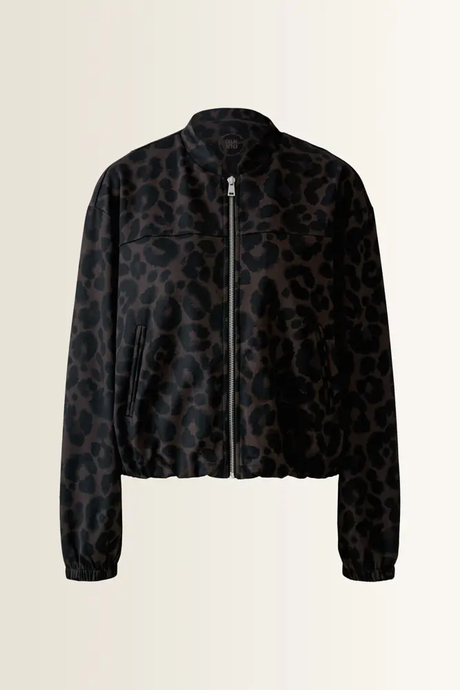 Leopard bomberjack van zachte stretchkwaliteit OUI