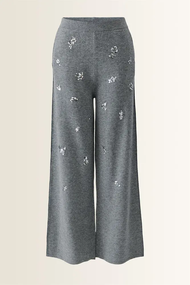 Wolblend broek met subtiele glans OUI