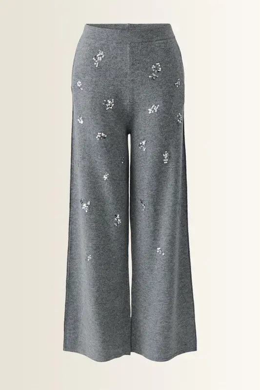 Wolblend broek met subtiele glans OUI