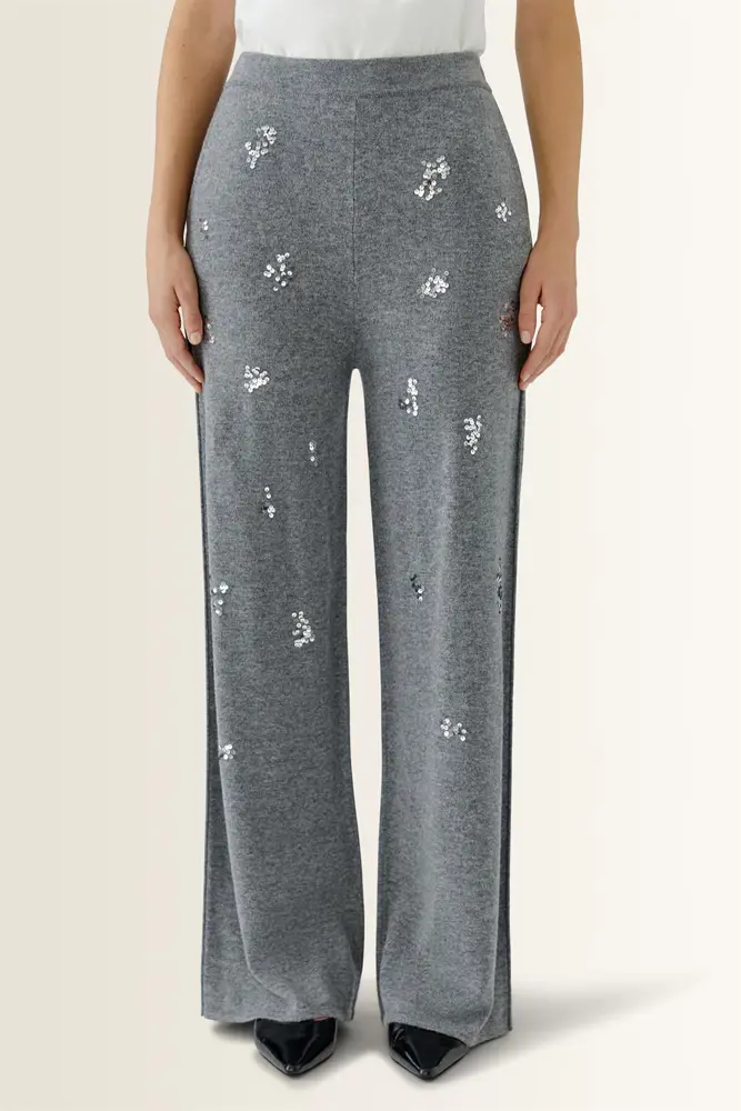 Wolblend broek met subtiele glans OUI