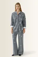 Wolblend broek met subtiele glans OUI