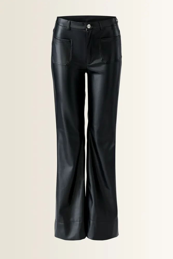 Broek in gladde lederlook OUI