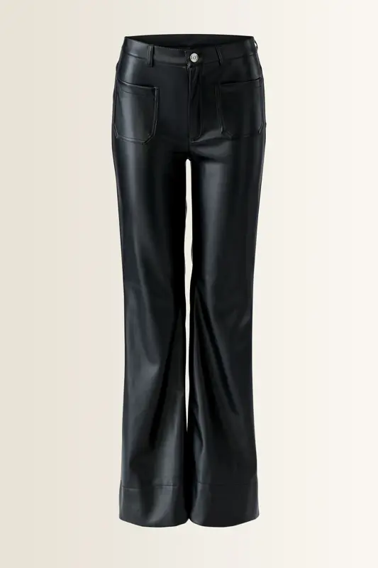 Broek in gladde lederlook OUI