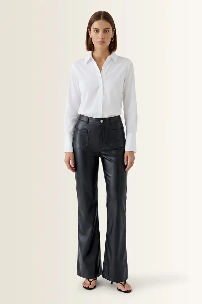 Broek in gladde lederlook OUI