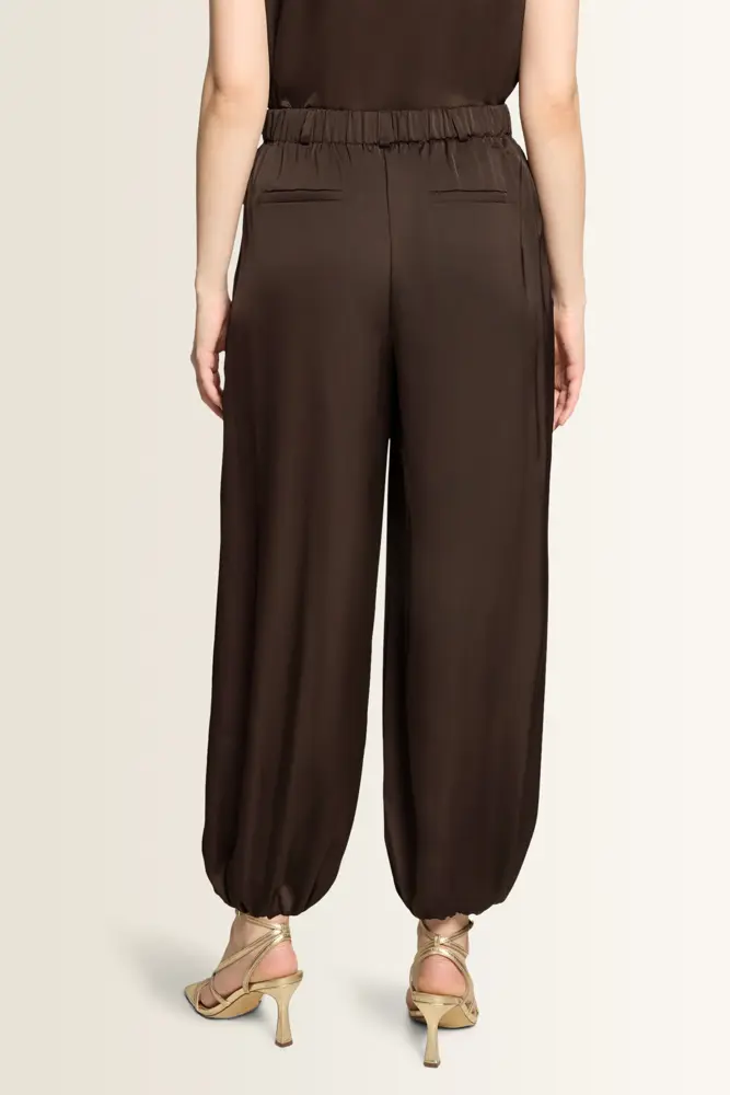 Satijnen broek met ballonzoom Vera Mont