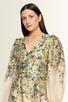 Florale jurk met pofmouwen Vera Mont