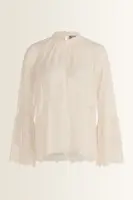 Kanten blouse met trompetmouwen Vera Mont
