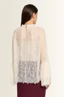 Kanten blouse met trompetmouwen Vera Mont