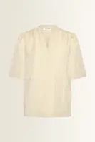Licht glanzende blouse met V-hals