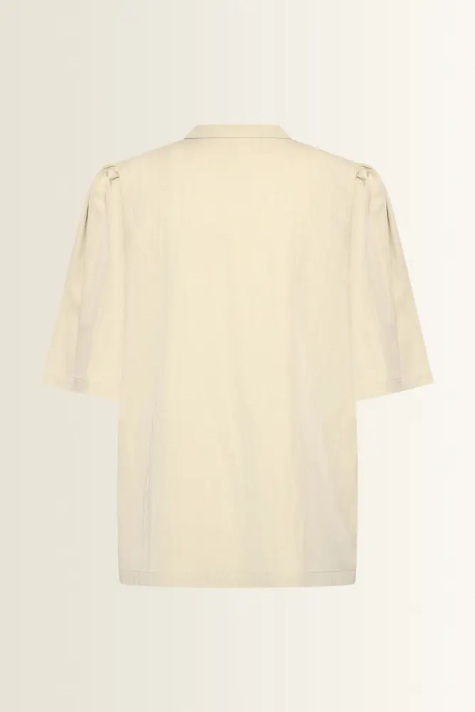 Licht glanzende blouse met V-hals