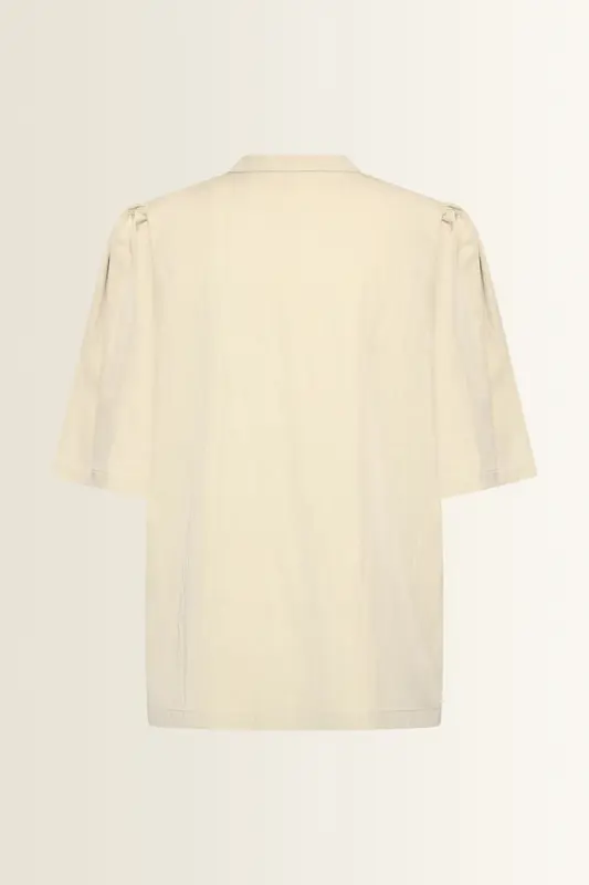 Licht glanzende blouse met V-hals