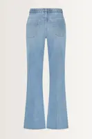 Flared denim jeans gevlochten detail