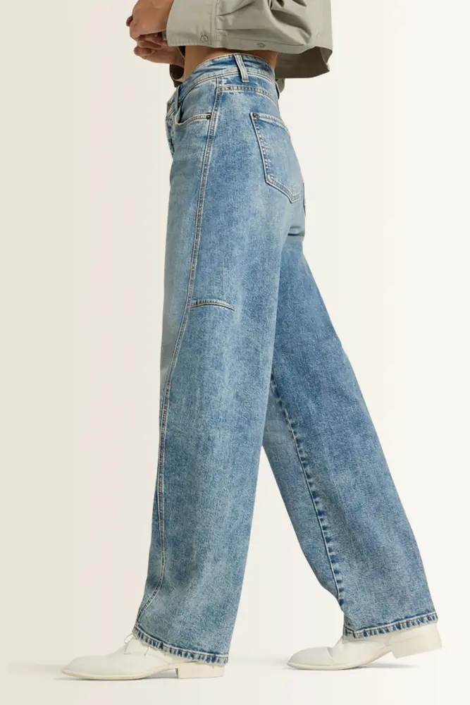 Jeans met curved seams Baggy Cambio