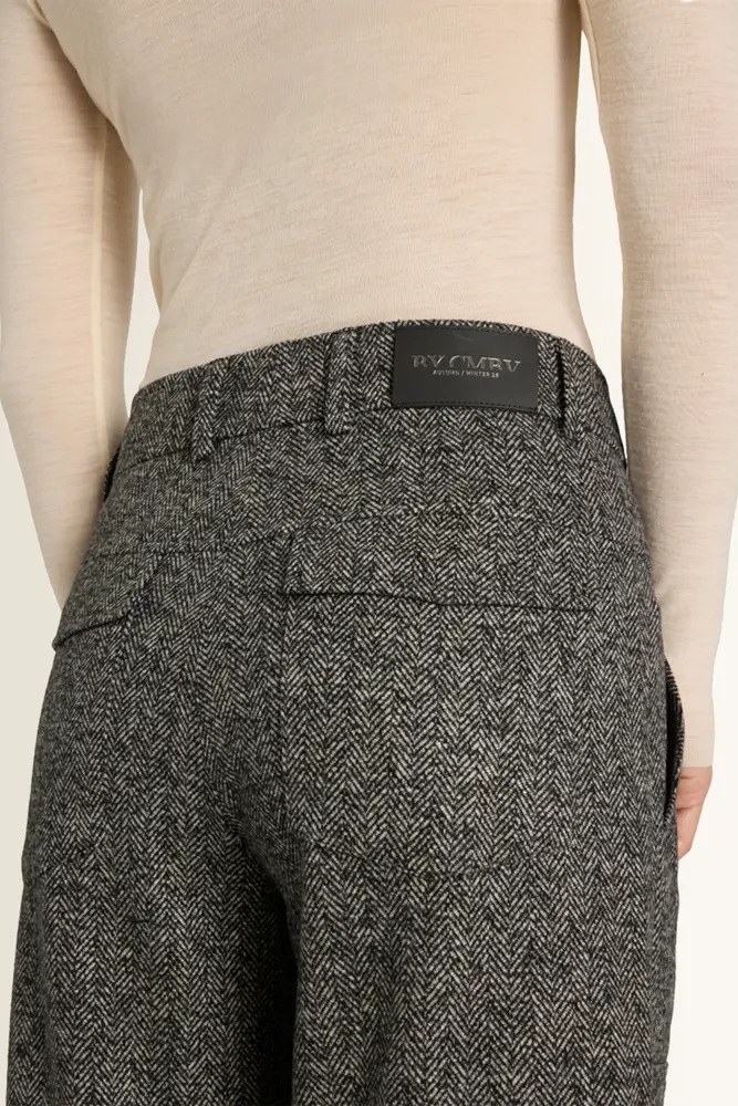 Cropped broek met visgraatmotief Orly Someday