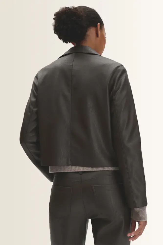 Korte blazer met matte leerlook Neala Someday