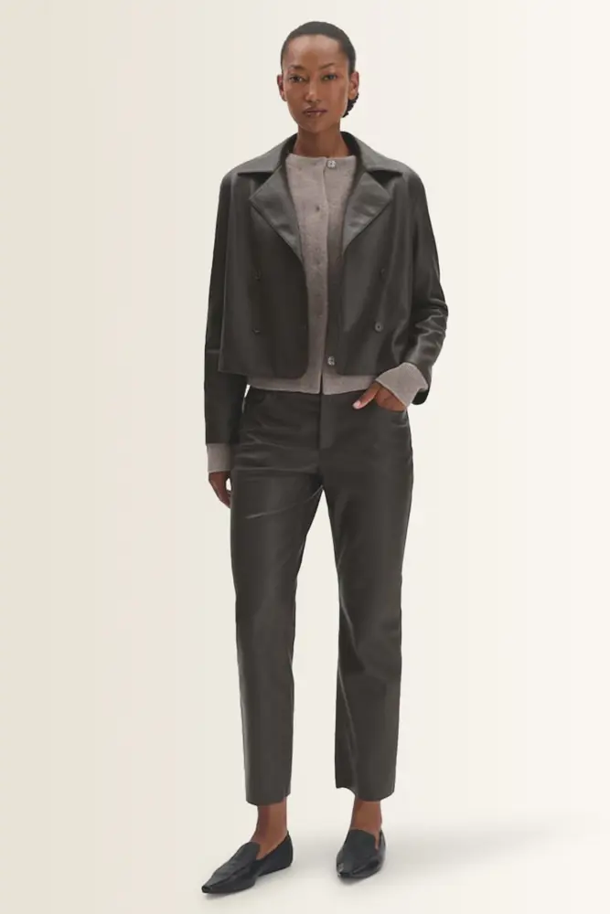 Korte blazer met matte leerlook Neala Someday