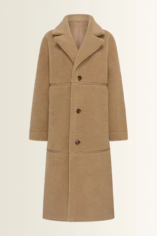 Keerbare jas in faux shearling en suedine look MAURA