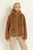 Kort keerbaar jack met faux fur en suedine look MAURA