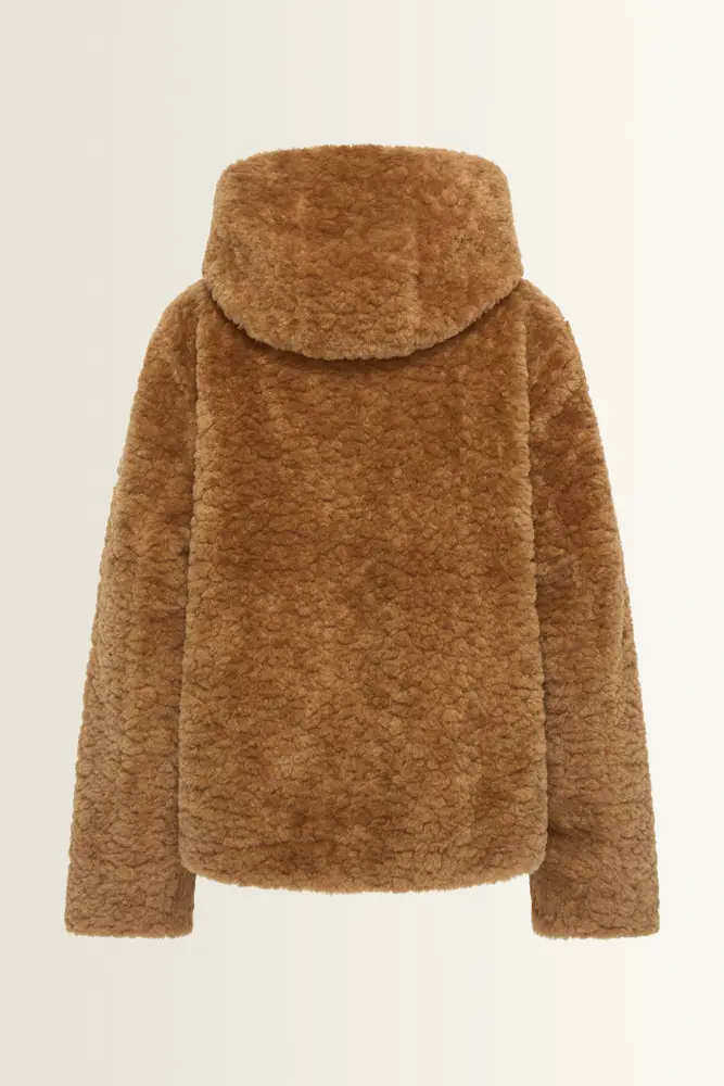 Kort keerbaar jack met faux fur en suedine look MAURA
