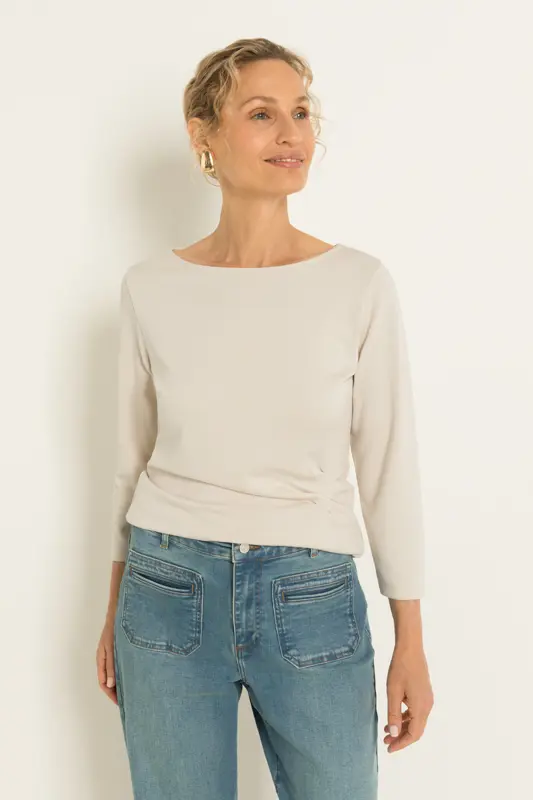 Jersey top met zijdrapering