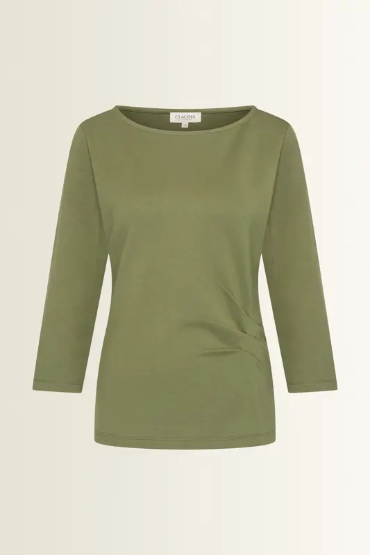 Jersey top met zijdrapering
