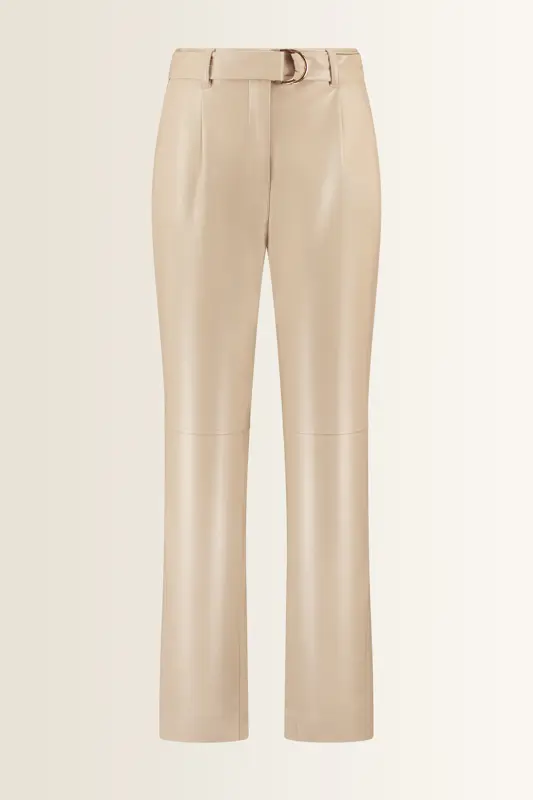 Leerlook broek met ceintuur