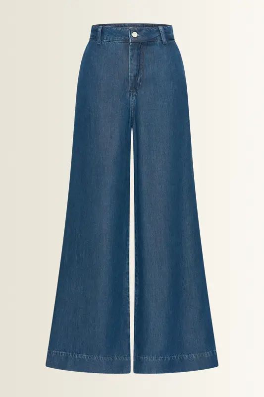 Broek in soepelvallende denim
