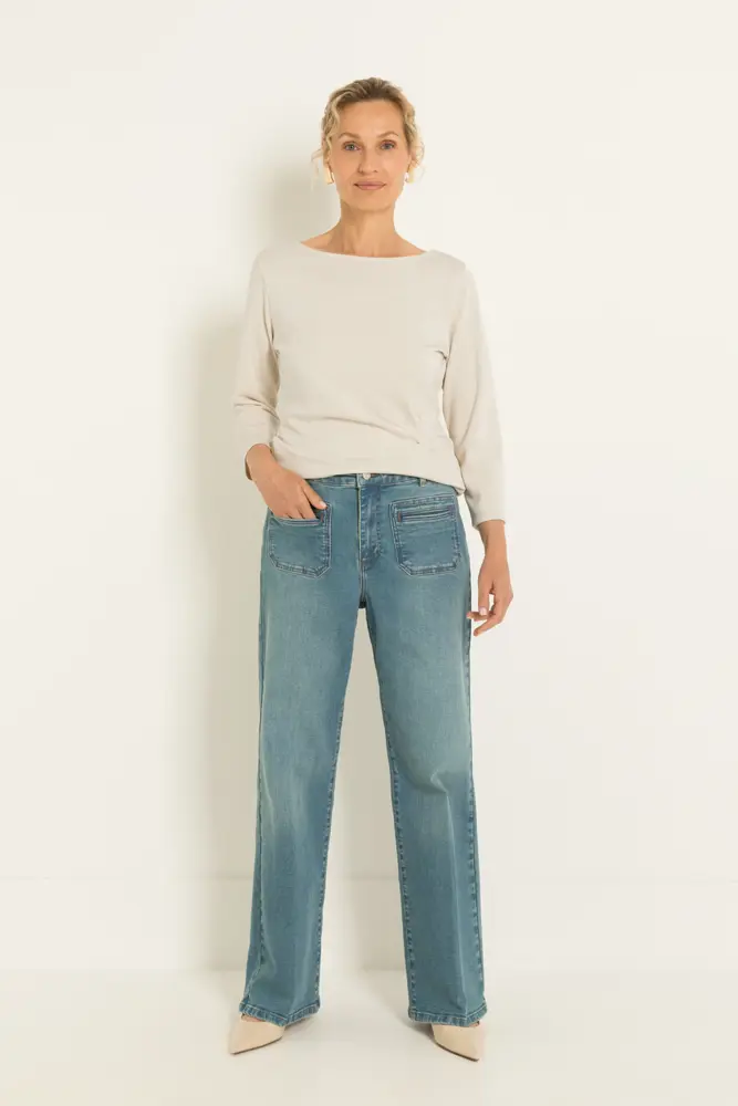 Denim broek met voorzakken