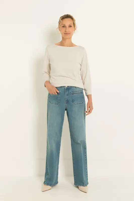 Denim broek met voorzakken
