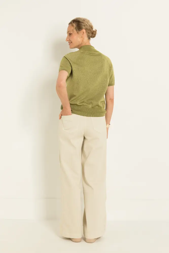 Trui met korte col en lurex-effect