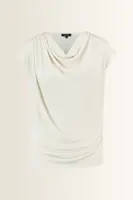 Jersey top met drapehals
