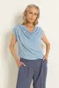 Jersey top met drapehals