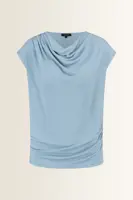 Jersey top met drapehals