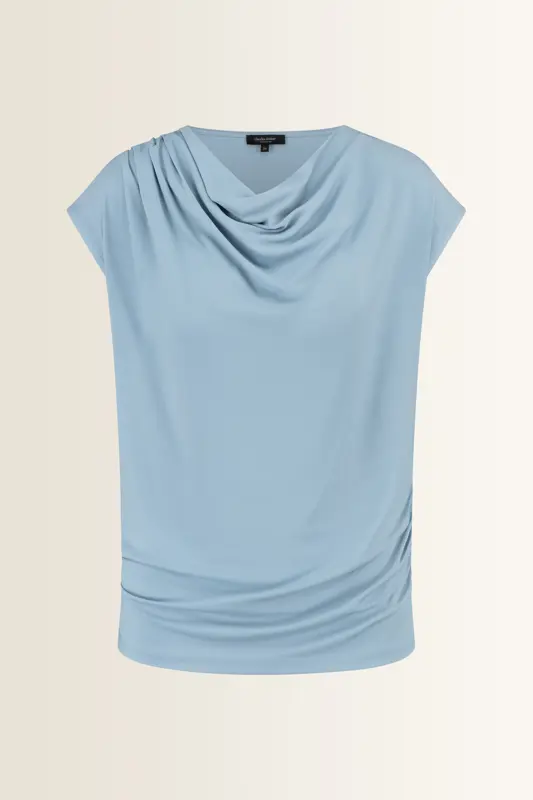 Jersey top met drapehals