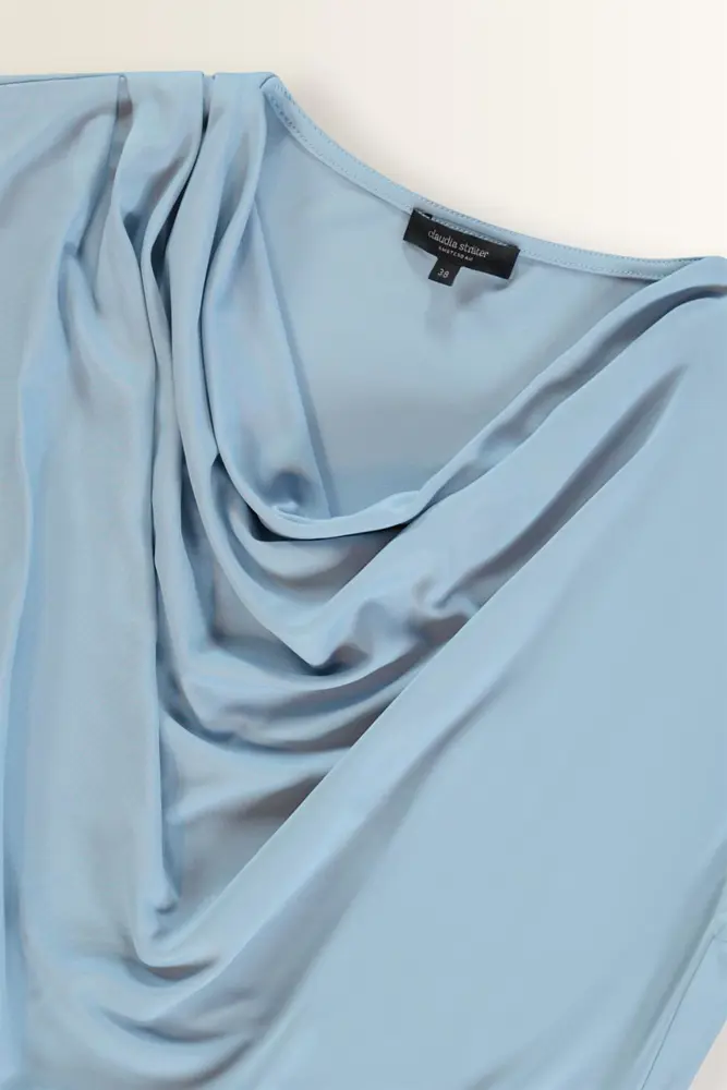 Jersey top met drapehals