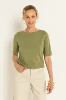 Top in jersey met ronde hals