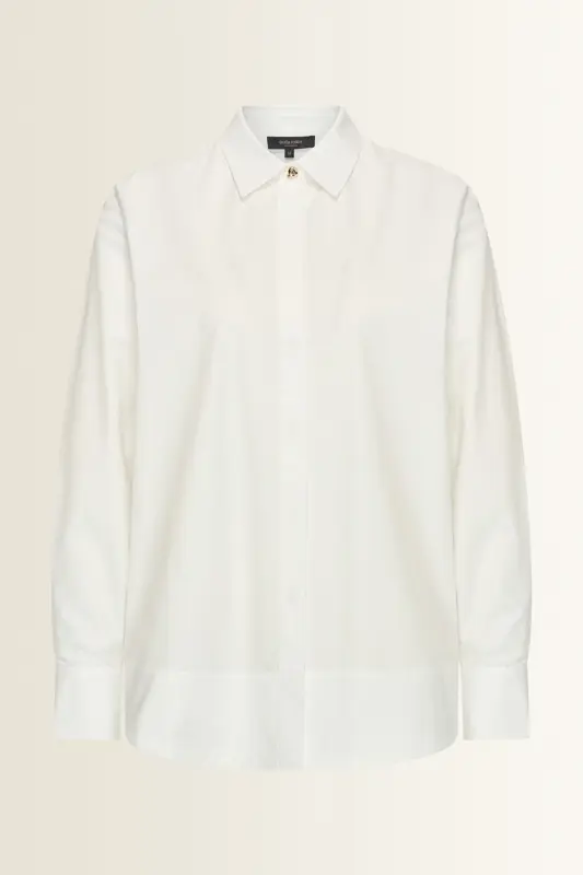 Poplin blouse met brede manchetten