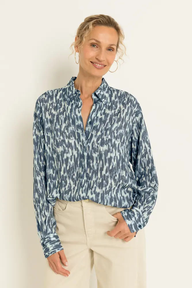 Print blouse met subtiele structuur