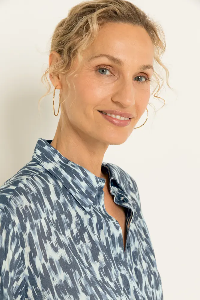 Print blouse met subtiele structuur