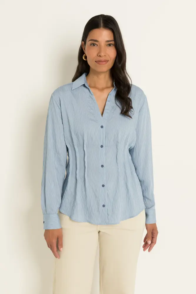 Gestreepte blouse met ingestikte taille