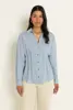 Gestreepte blouse met ingestikte taille